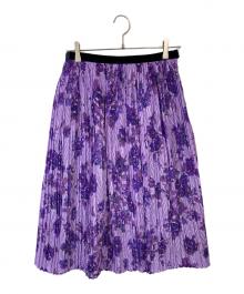 MUVEIL（ミュベール）の古着「花柄プリーツスカート」｜パープル