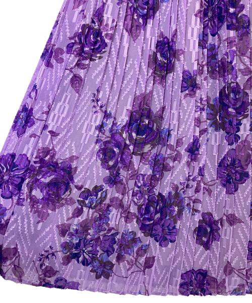 MUVEIL（ミュベール）MUVEIL (ミュベール) 花柄プリーツスカート パープル サイズ:36の古着・服飾アイテム