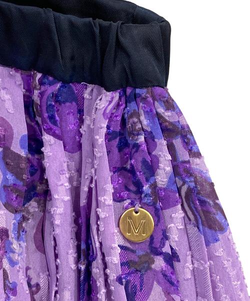 MUVEIL（ミュベール）MUVEIL (ミュベール) 花柄プリーツスカート パープル サイズ:36の古着・服飾アイテム