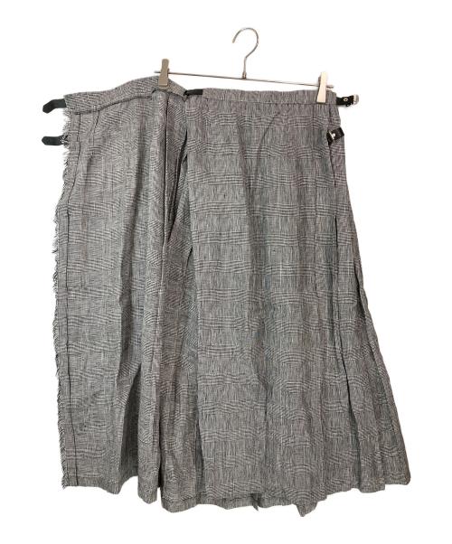 O'NEIL OF DUBLIN（オニールオブダブリン）O'NEIL OF DUBLIN (オニールオブダブリン) ラップリネンスカート グレー サイズ:SIZE 6の古着・服飾アイテム