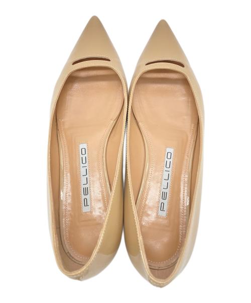 PELLICO（ペリーコ）PELLICO (ペリーコ) ポインテッドトゥフラットパンプス ベージュ サイズ:38の古着・服飾アイテム