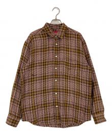 SUPREME（シュプリーム）の古着「Basket weave Plaid shirt」｜ブラウン