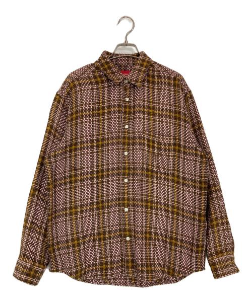 SUPREME（シュプリーム）SUPREME (シュプリーム) Basket weave Plaid shirt ブラウン サイズ:Sの古着・服飾アイテム