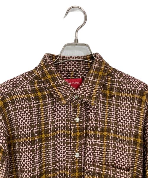 SUPREME（シュプリーム）SUPREME (シュプリーム) Basket weave Plaid shirt ブラウン サイズ:Sの古着・服飾アイテム