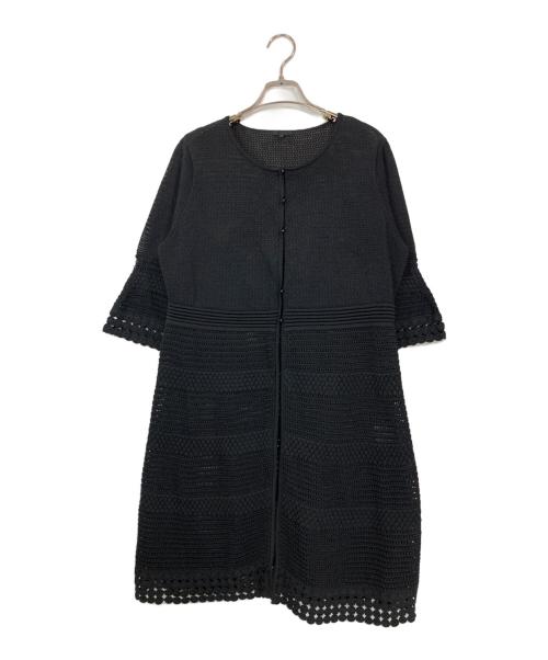 TO BE CHIC（トゥービーシック）TO BE CHIC (トゥービーシック) レースロングカーディガン ブラック サイズ:-の古着・服飾アイテム