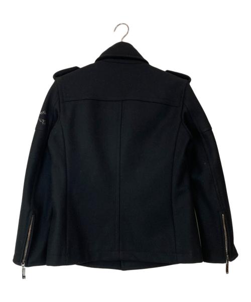 Roen（ロエン）Roen (ロエン) スワロフスキースカル Pコート ブラック サイズ:46の古着・服飾アイテム