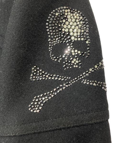 Roen（ロエン）Roen (ロエン) スワロフスキースカル Pコート ブラック サイズ:46の古着・服飾アイテム