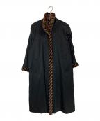 PIACENZAピアチェンツァ）の古着「ミンクファーカシミヤコート」｜ブラック×ベージュ