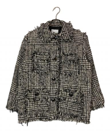 中古・古着通販】CLANE (クラネ) ミックスツイードブルゾン ブラック