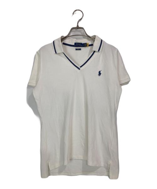 POLO RALPH LAUREN（ポロ・ラルフローレン）POLO RALPH LAUREN (ポロ・ラルフローレン) vネックポロシャツ ホワイト サイズ:Lの古着・服飾アイテム
