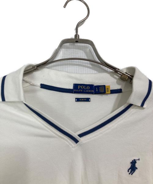 POLO RALPH LAUREN（ポロ・ラルフローレン）POLO RALPH LAUREN (ポロ・ラルフローレン) vネックポロシャツ ホワイト サイズ:Lの古着・服飾アイテム