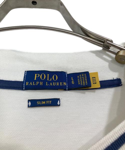 POLO RALPH LAUREN（ポロ・ラルフローレン）POLO RALPH LAUREN (ポロ・ラルフローレン) vネックポロシャツ ホワイト サイズ:Lの古着・服飾アイテム