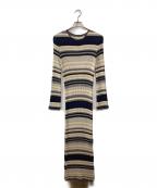Ameriアメリ）の古着「MULTI BORDER KNIT DRESS」｜アイボリー