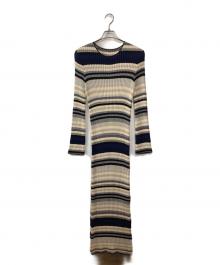 Ameri（アメリ）の古着「MULTI BORDER KNIT DRESS」｜アイボリー