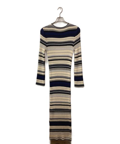 Ameri（アメリ）AMERI (アメリ) MULTI BORDER KNIT DRESS アイボリー サイズ:Mの古着・服飾アイテム