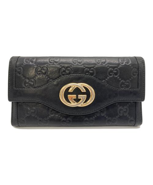 GUCCI（グッチ）GUCCI (グッチ) 長財布 ブラックの古着・服飾アイテム