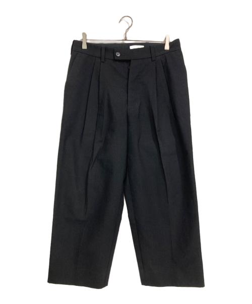 kontor（コントール）kontor (コントール) Wool 2 Tuck Trousers ブラック サイズ:２の古着・服飾アイテム