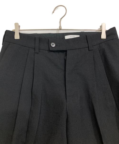 kontor（コントール）kontor (コントール) Wool 2 Tuck Trousers ブラック サイズ:２の古着・服飾アイテム
