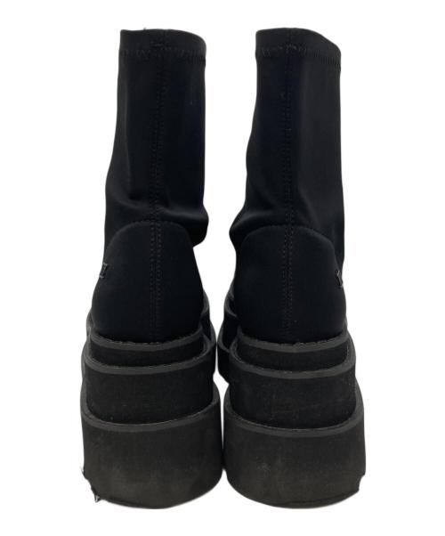 darich（ダーリッチ）darich (ダーリッチ) ウルトラストレッチフラットショートブーツ ブラック サイズ:Ⅿの古着・服飾アイテム