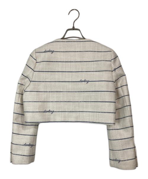 darich（ダーリッチ）darich (ダーリッチ) Darlingボーダーツイードジャケット+スカート アイボリー サイズ:FREEの古着・服飾アイテム