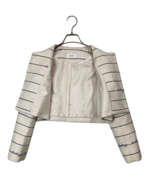 darich（ダーリッチ）darich (ダーリッチ) Darlingボーダーツイードジャケット+スカート アイボリー サイズ:FREEの古着・服飾アイテム