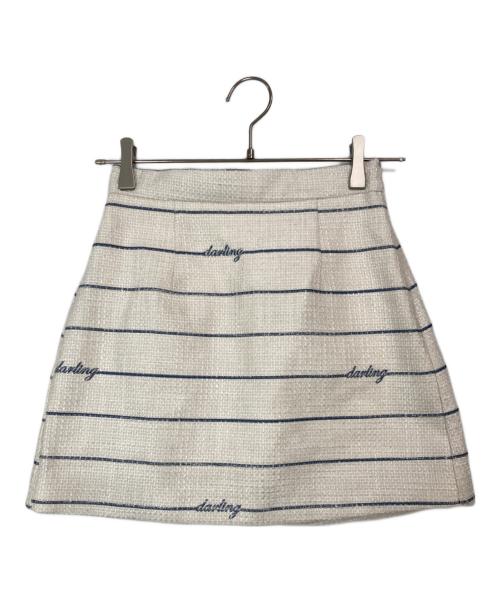 darich（ダーリッチ）darich (ダーリッチ) Darlingボーダーツイードジャケット+スカート アイボリー サイズ:FREEの古着・服飾アイテム