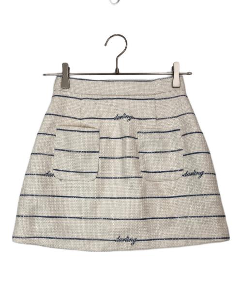 darich（ダーリッチ）darich (ダーリッチ) Darlingボーダーツイードジャケット+スカート アイボリー サイズ:FREEの古着・服飾アイテム