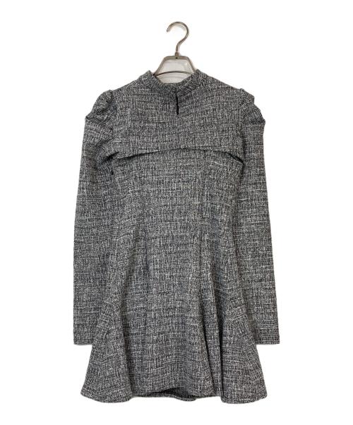 M ME EME（エムミーエメ）M me eme (エムミーエメ) Knit tweed ensemble mini onepiece ブラック サイズ:FREEの古着・服飾アイテム