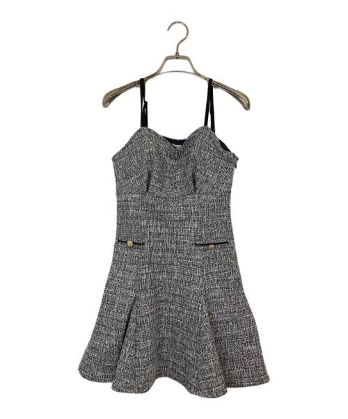 M ME EME（エムミーエメ）M me eme (エムミーエメ) Knit tweed ensemble mini onepiece ブラック サイズ:FREEの古着・服飾アイテム