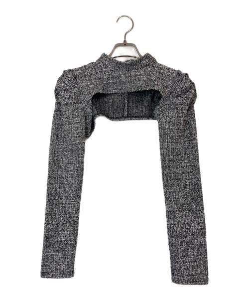 M ME EME（エムミーエメ）M me eme (エムミーエメ) Knit tweed ensemble mini onepiece ブラック サイズ:FREEの古着・服飾アイテム