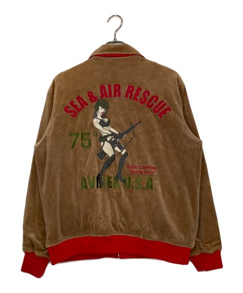 AVIREX（アヴィレックス）AVIREX (アヴィレックス) ピンナップガールリバーシブルジャケット ブラウン×レッド サイズ:Lの古着・服飾アイテム