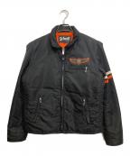 Schottショット）の古着「NYLON TRUCKER JACKET MOTORCYCLE CLUB」｜ブラック