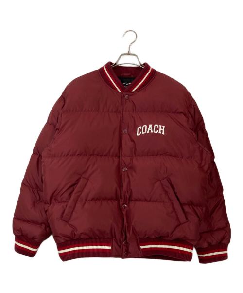 COACH（コーチ）COACH (コーチ) ヴァーシティ ダウン ジャケット バーガンディー サイズ:Lの古着・服飾アイテム
