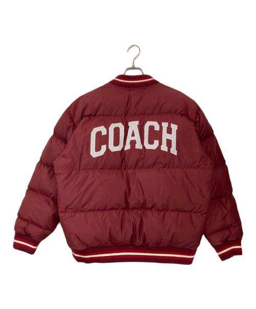 COACH（コーチ）COACH (コーチ) ヴァーシティ ダウン ジャケット バーガンディー サイズ:Lの古着・服飾アイテム