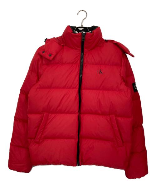 Calvin Klein Jeans（カルバンクラインジーンズ）Calvin Klein Jeans (カルバンクラインジーンズ) ダウンジャケット レッド サイズ:Ⅿの古着・服飾アイテム