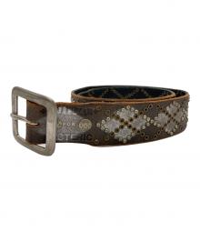 Hysteric Glamour×BALTAZAR（ヒステリックグラマー×バルタザール）の古着「スタッズレザーベルト」｜ブラウン