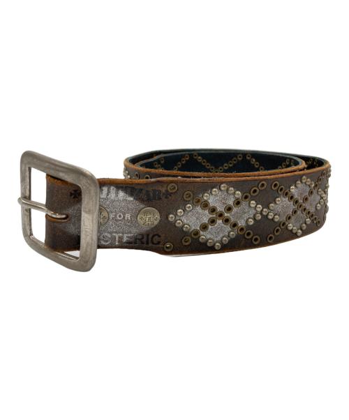 Hysteric Glamour（ヒステリックグラマー）Hysteric Glamour (ヒステリックグラマー) BALTAZAR (バルタザール) スタッズレザーベルト ブラウンの古着・服飾アイテム