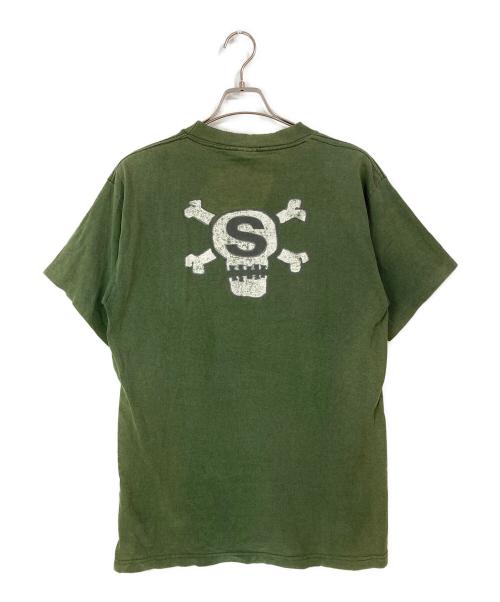 stussy（ステューシー）stussy (ステューシー) 90's スカルボーンプリントTシャツ グリーン サイズ:XLの古着・服飾アイテム