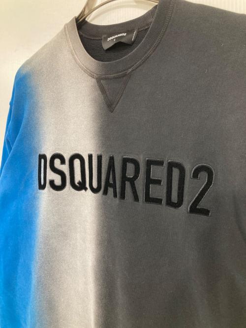 DSQUARED2（ディースクエアード）DSQUARED2 (ディースクエアード) グラデーションロゴスウェット ブラック サイズ:Sの古着・服飾アイテム