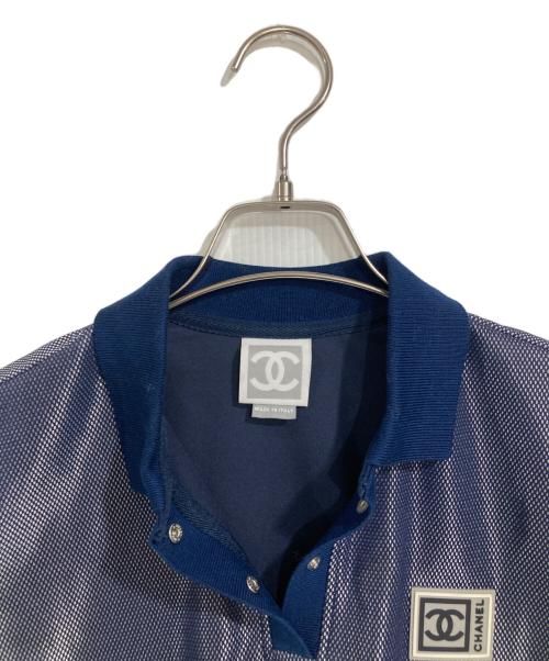CHANEL（シャネル）CHANEL (シャネル) スポーツライン ココマーク ポロシャツ ネイビー サイズ:42の古着・服飾アイテム