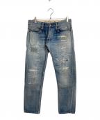 Denhamデンハム）の古着「ダメージデニムパンツ」｜ブルー