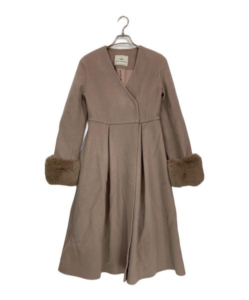 GRACE CONTINENTAL（（グレースコンチネンタル）GRACE CONTINENTAL (（グレースコンチネンタル) ノーカラーリバーコート ベージュ サイズ:36の古着・服飾アイテム