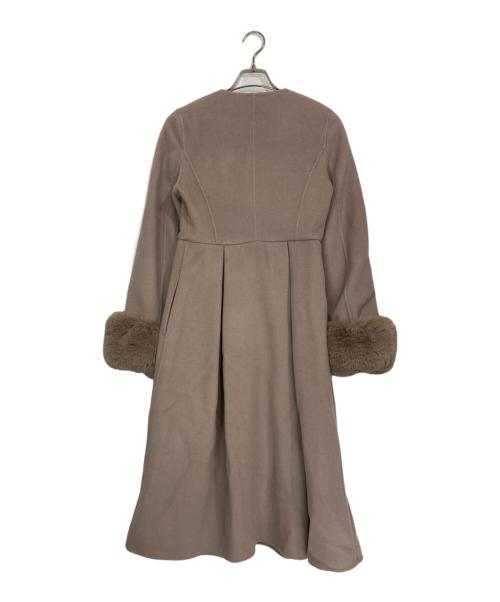 GRACE CONTINENTAL（（グレースコンチネンタル）GRACE CONTINENTAL (（グレースコンチネンタル) ノーカラーリバーコート ベージュ サイズ:36の古着・服飾アイテム