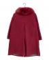 伊太利屋 (イタリヤ) ビーズ刺繍フォックスファーカシミヤ混コート レッド サイズ:9：9000円