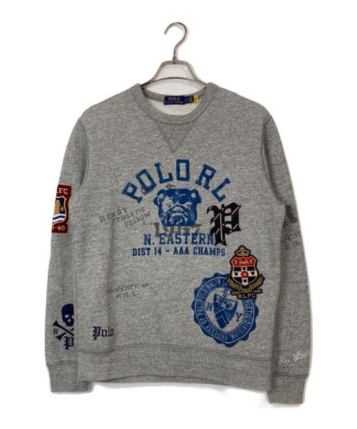 POLO RALPH LAUREN（ポロ・ラルフローレン）POLO RALPH LAUREN (ポロ・ラルフローレン) ワッペンクルーネックスウェット グレー サイズ:Sの古着・服飾アイテム