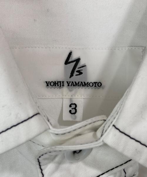 Y'S YOHJI YAMAMOTO（ワイズ ヨウジヤマモト）Y's YOHJI YAMAMOTO (ワイズ ヨウジヤマモト) デザインステッチシャツ ホワイト サイズ:3の古着・服飾アイテム