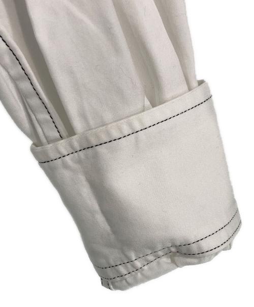 Y'S YOHJI YAMAMOTO（ワイズ ヨウジヤマモト）Y's YOHJI YAMAMOTO (ワイズ ヨウジヤマモト) デザインステッチシャツ ホワイト サイズ:3の古着・服飾アイテム