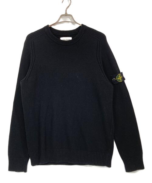 STONE ISLAND（ストーンアイランド）STONE ISLAND (ストーンアイランド) クルーネックニットセーター ブラック サイズ:Lの古着・服飾アイテム