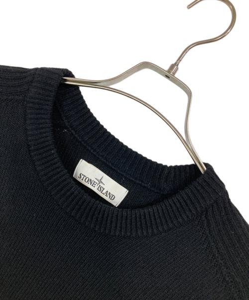 STONE ISLAND（ストーンアイランド）STONE ISLAND (ストーンアイランド) クルーネックニットセーター ブラック サイズ:Lの古着・服飾アイテム