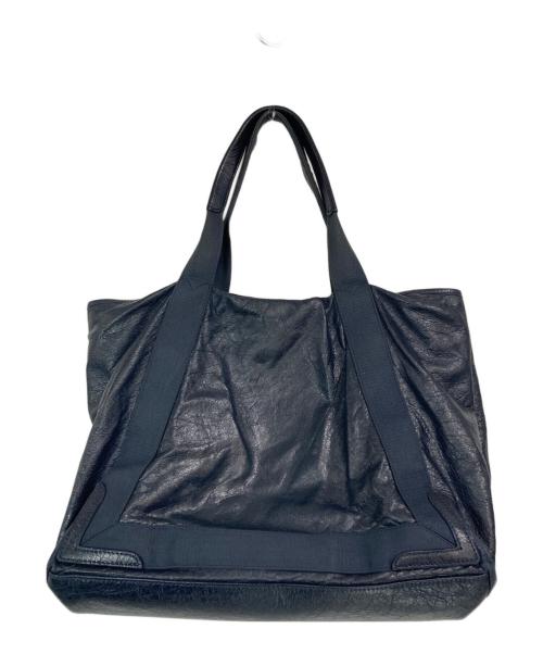BALENCIAGA（バレンシアガ）BALENCIAGA (バレンシアガ) レザートートバッグ ネイビーの古着・服飾アイテム